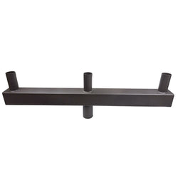 Square Triple Bullhorn Tenon Adapter for Round Pole - Vertical Bronze