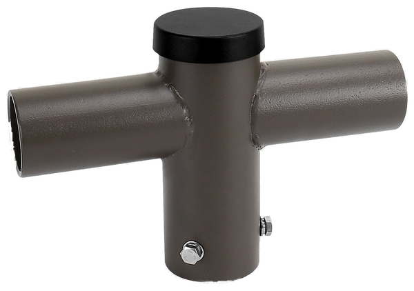 Short 180° Double Tenon Adapter for Round Light Pole -  Horizontal Bronze
