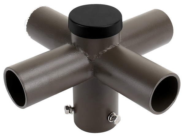 Short Quad Tenon Adapter for Round Light Pole -  Horizontal Bronze