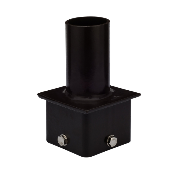 Single Tenon Adapter for 4" and 5" Square Light Pole - Vertical Bronze