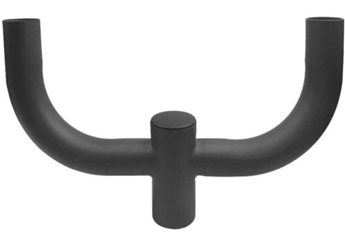 Round Double Bullhorn Tenon Adapter for Round Pole - Vertical Bronze