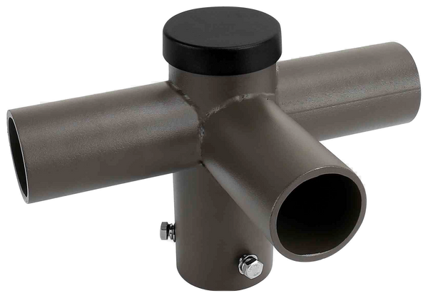 Short 90° Triple Tenon Adapter for Round Light Pole- Horizontal Bronze