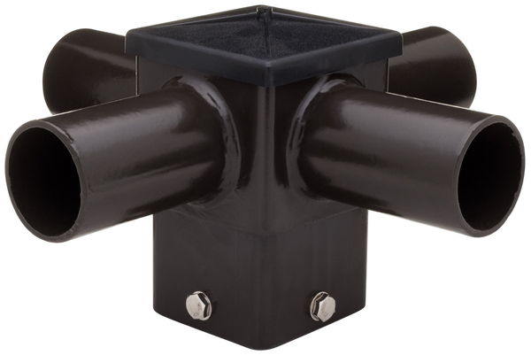 Short Quad Tenon Adapter for 4" and 5" Square Light Pole -  Horizontal Bronze