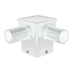 Short 90° Double Tenon Adapater for 4" and 5" Square -  Horizontal White