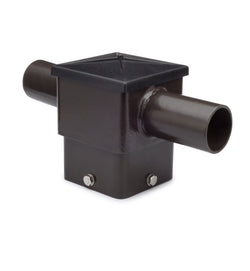 Short 180° Double Tenon Adapter for 4" and 5" Square Light Pole -  Horizontal Bronze