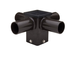 Short Quad Tenon Adapter for 4" and 5" Square Light Pole -  Horizontal Bronze
