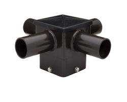 Short Quad Tenon Adapter for 4" and 5" Square Light Pole -  Horizontal Bronze