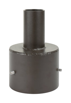 Single Tenon Adapter for 4" and 5" Round Light Pole -  Vertical Bronze