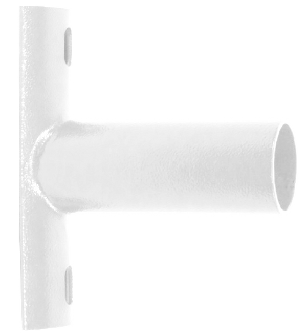 Single Side Mounted Tenon Adapter for Round Light Pole  -  Horizontal White
