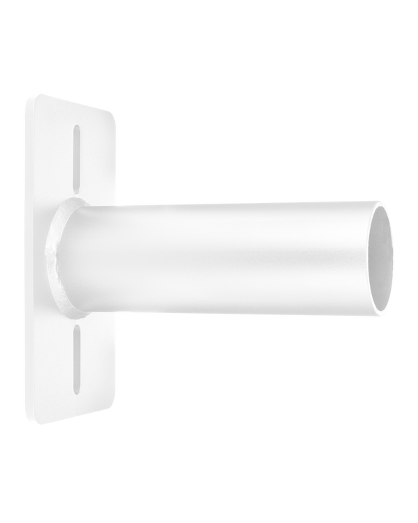 Single Side Mounted Tenon Adapter for Square Light Pole  -  Horizontal White