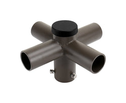 Short Quad Tenon Adapter for Round Light Pole -  Horizontal Bronze