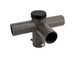 Short 90° Triple Tenon Adapter for Round Light Pole- Horizontal Bronze