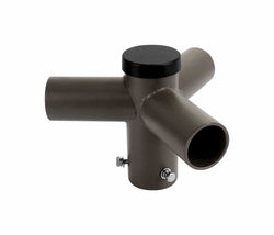 Short 120° Triple Tenon Adapater for Round Pole - Horizontal Bronze